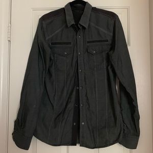Guess Long Sleeve Snap Button-Down